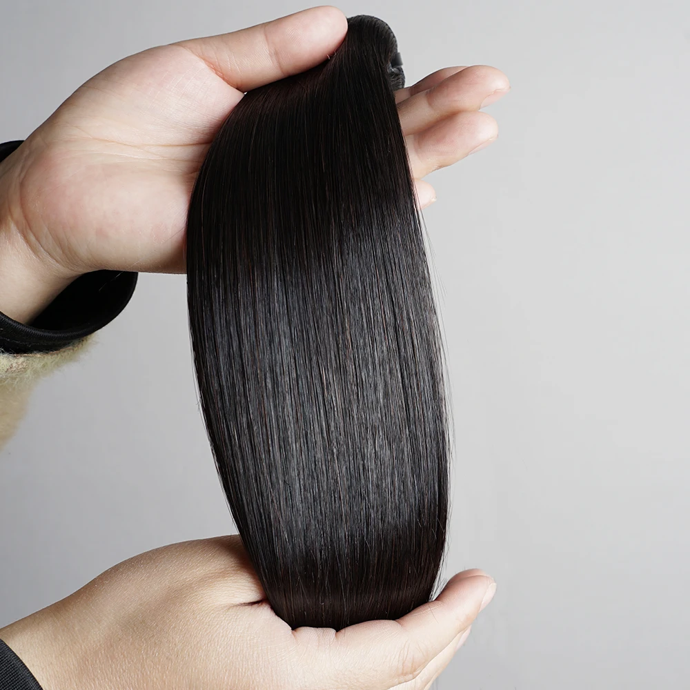 15A bundel rambut manusia ditarik ganda Super lurus tulang anyaman ganda rambut Vietnam mentah tenunan belum diproses rambut Virgin Remy Exte