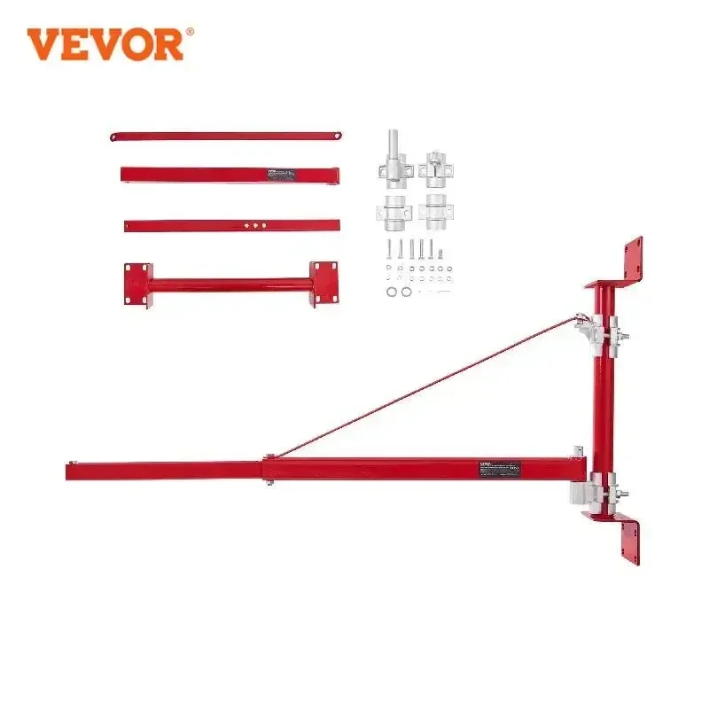 VEVOR Electric Hoist Support Arm Swing Holder with Pole Steel Hoist Frame 180° Scaffold Winch Lifting Arm for Workshop Garage