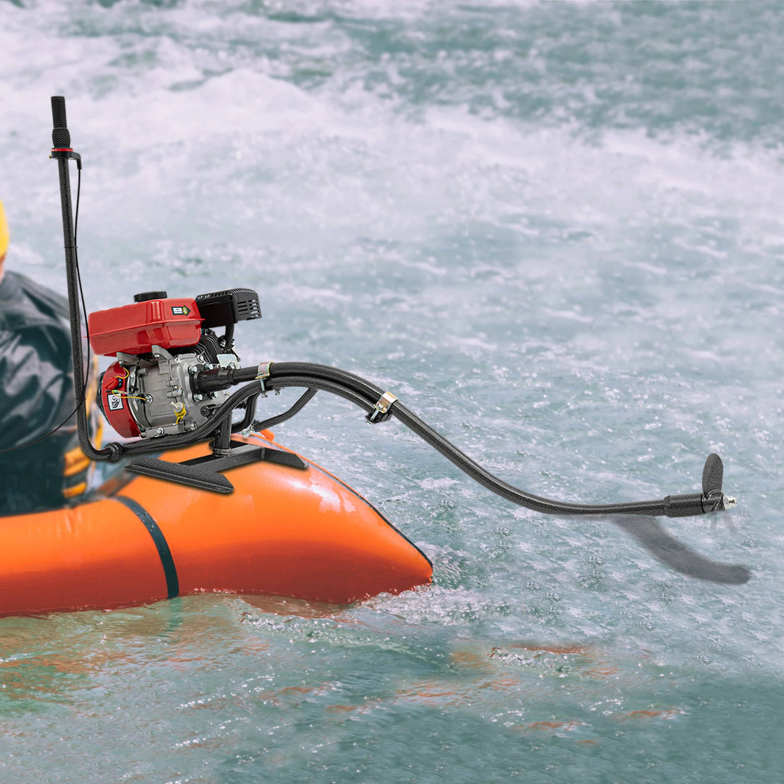 Outboard Engine 7.5hp Ship Hang Up and Shelf 4Stroke 212cc Outboard Motor Fishing Boat Black and Red  Engine Air-Cooled