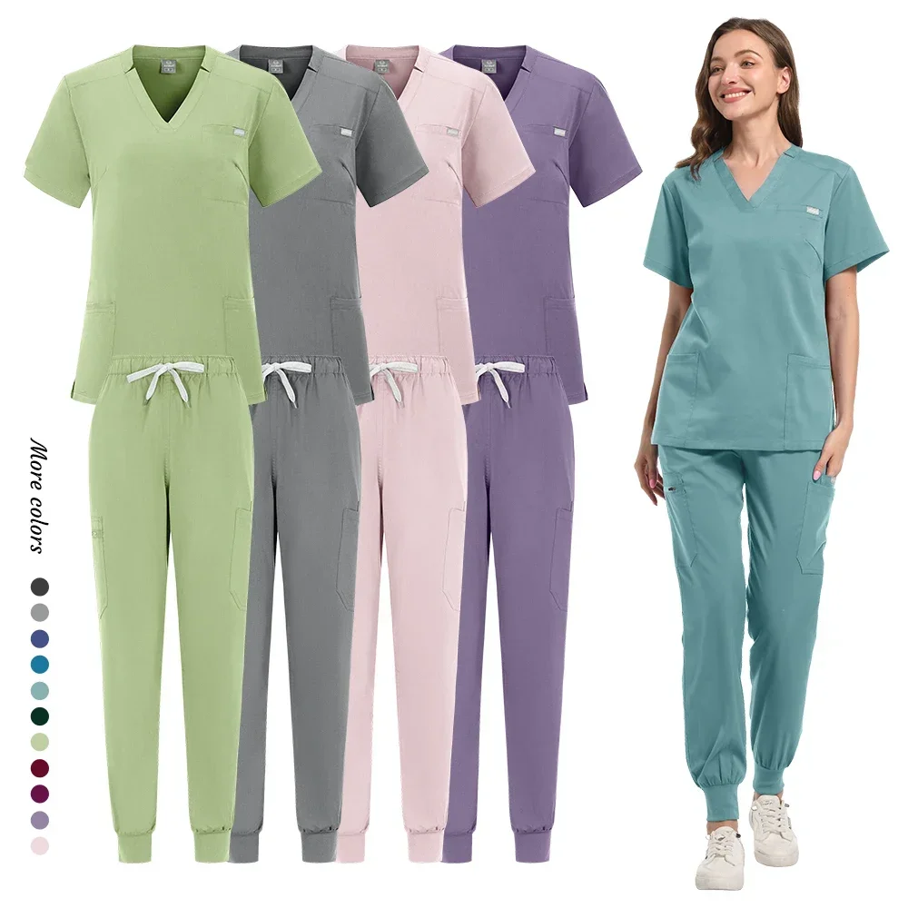 Multi-colored women's medical dress pharmacy nurse uniform for hospital doctors Oral dental surgical instrument scrubbing set