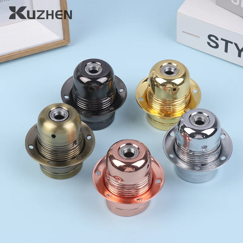 Metal Lamp Holder E27 Polished Vintage Lamp Socket DIY Light Lamp Base Retro Screw Adapter Lampholder For Lighting Fixture