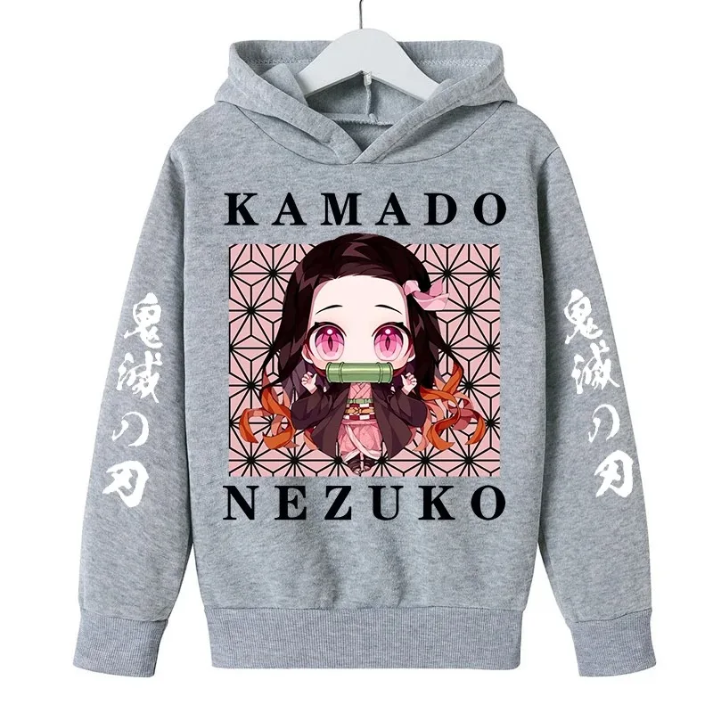 2023 Killer Hoodie Boys and Girls Hoodie Children\'s Clothing Hoodie Anime Kimetsu No Yaiba Nezuko Pullover