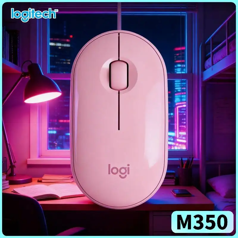 Logitech M350 Pebble Portable Mouse - Ultra-Slim, Bluetooth & USB, Silent Clicks, 77g Lightweight, On-the-Go Work Ready