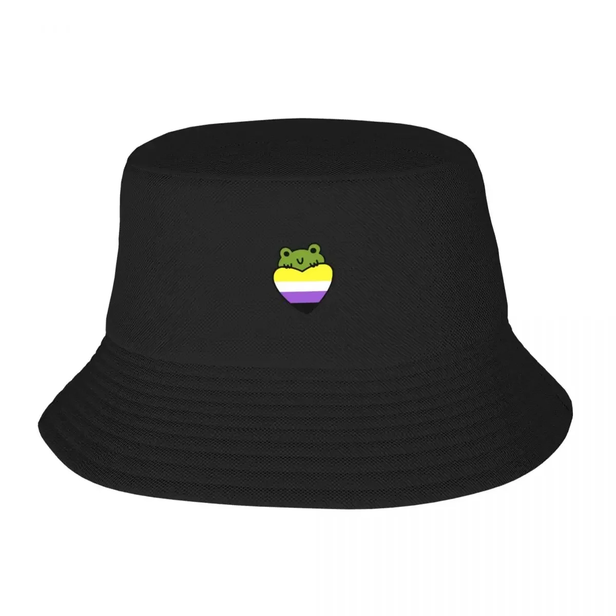 Pride Frogs: Non-Binary Flag Bucket Hat Hat Baseball Cap Rave Luxury Man Hat Beach Girl Men's