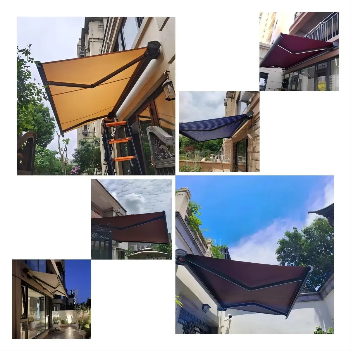 Commercial Electric Remote Control Aluminum Alloy Waterproof Luxury Sun Protection Retractable Cassette Awning