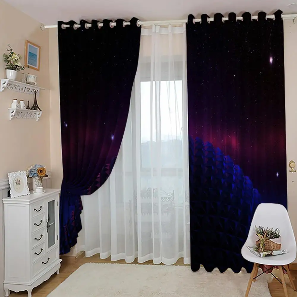 Beautiful Photo Fashion Customized 3D Curtains blue blackout curtains 3d stereoscopic curtains