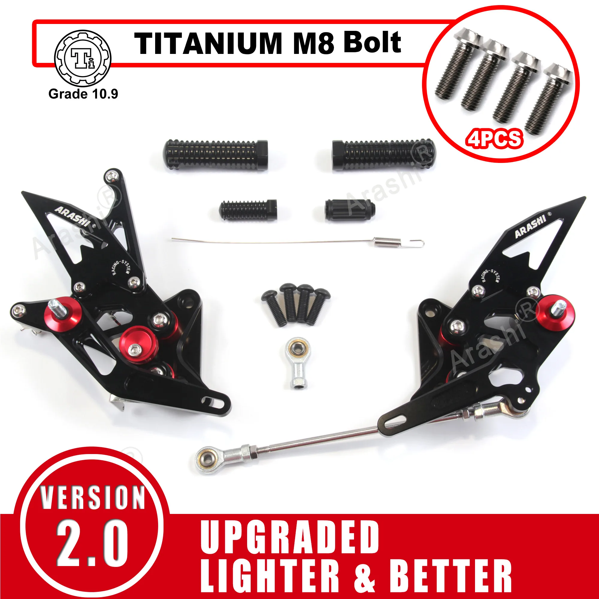 Arashi Motorcycle Footrests For SUZUKI HAYABUSA GSXR1300 2008
