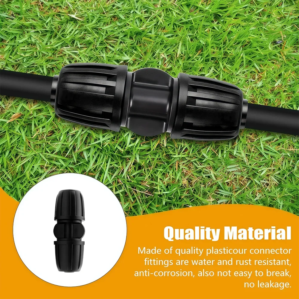 10pcs Garden 3/8 To 1/4 Inch Hose Connector Barbed Lock Tee Straight Elbow End Plugs Pipe Adapter Irrigator Fitting Kit System