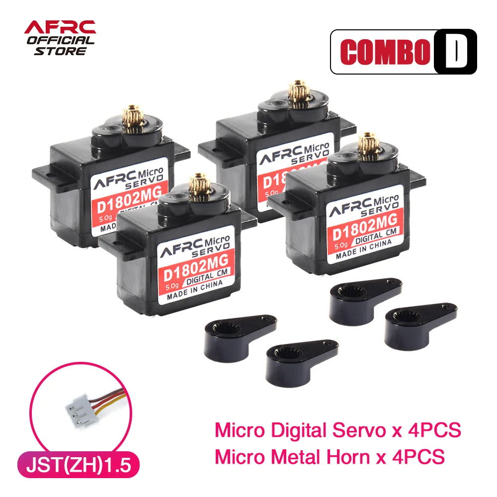 AFRC-D1802MG 4PCS Micro Metal Gear Servo Mini JST JR Futaba For 1/28 1/24 RC MINI Cars And Airplanes DIY Assembly Upgrading