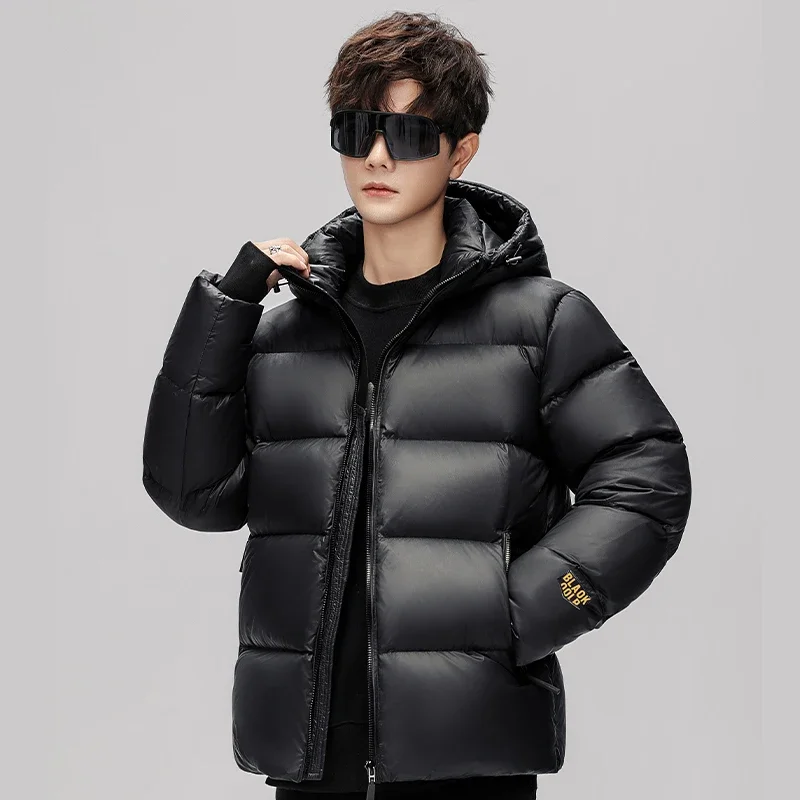 Nuovo Casual autunno inverno caldo piumini d'anatra capispalla da uomo antivento colore nero addensare piumini sciolti top Down parka