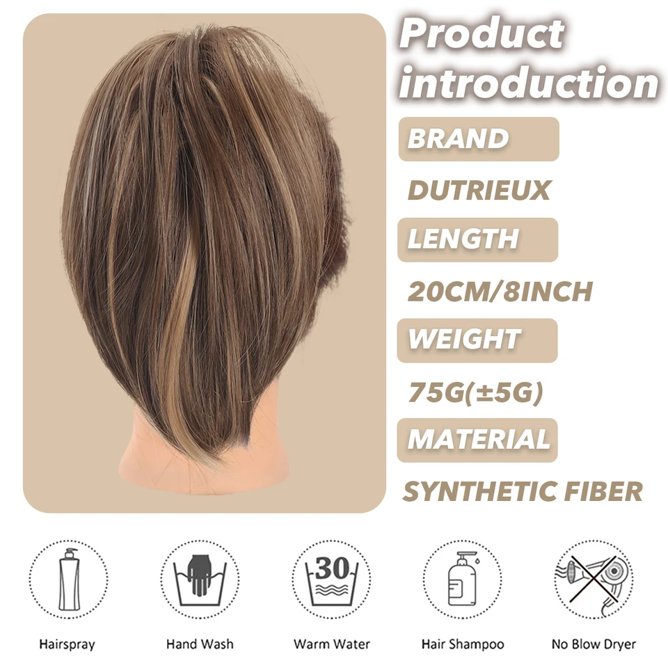 Mujer Elegante Estilo Pinza de Garra Moño Despeinado Pieza de Cabello, Sintético Recto Chignon Coleta, Práctico Clip en Extensión de Cabello Scrunchies Accesorio para Diario Modificación de Peinado Belleza Hogar Accesorios de Peinado 2