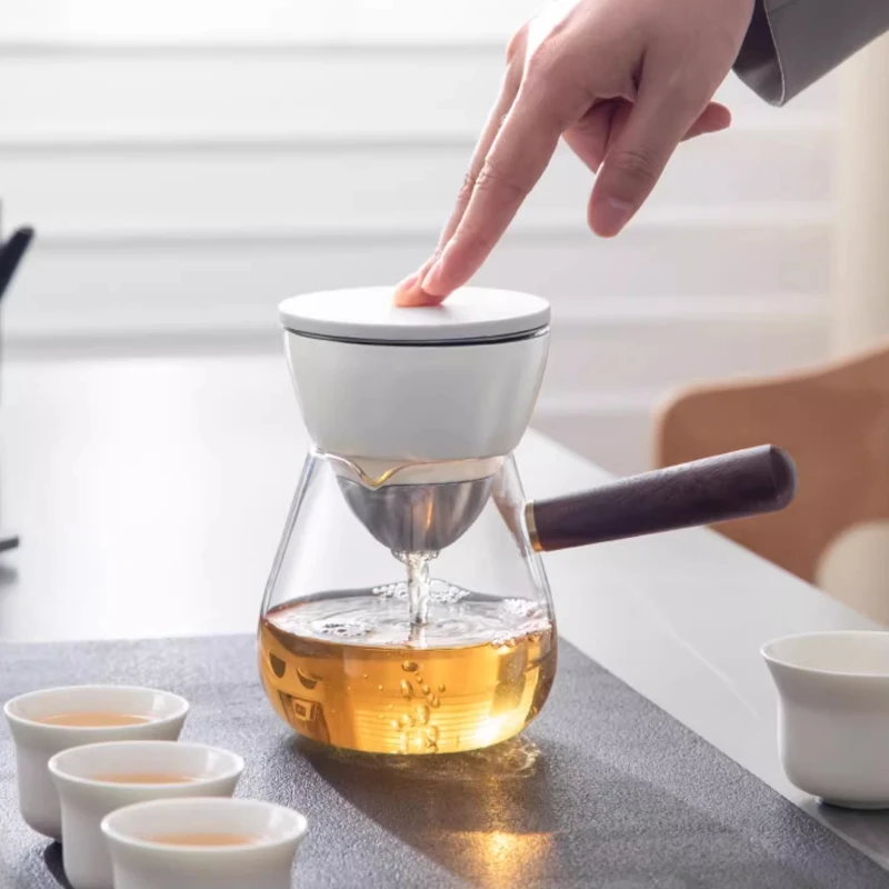 Heat-resistant Glass Tea Infuser Teaware Home Luxury Ceramic Teacup Set Light Luxury Lazy Tea Making Artifact Kung Fu Teapot