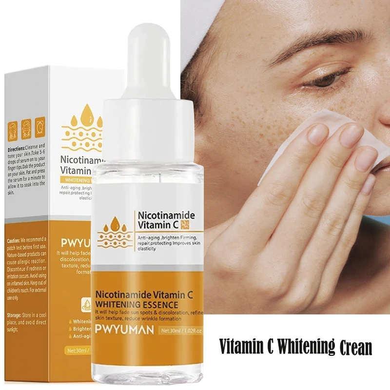 Vitamin C Whitening Serum Remove Freckle Dark Spot Melasma Serum Fade Melanin Improve Dull Anti-Aging Moisturize Skin Care 30g