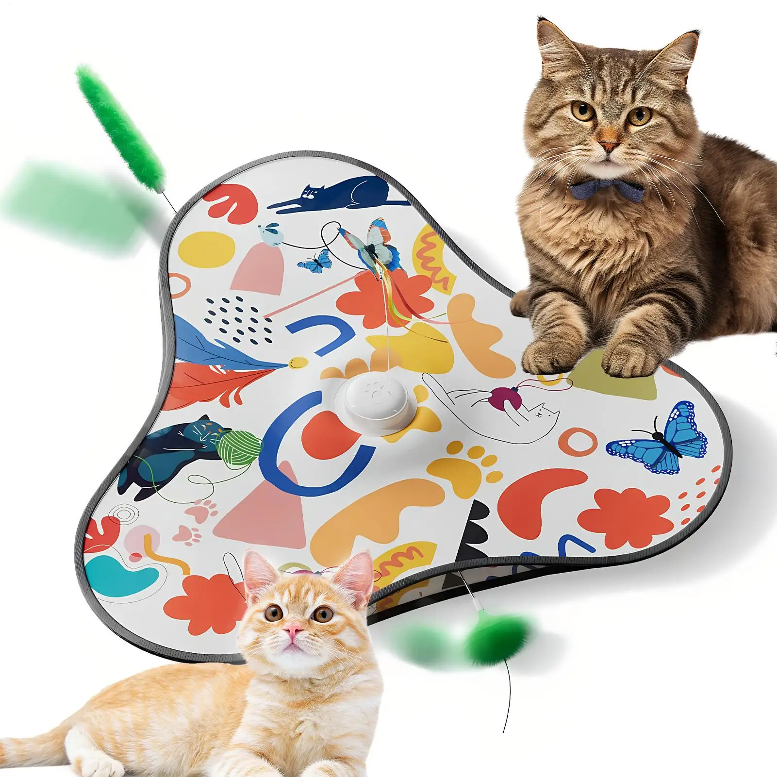 

Interactive Cat Toy 2-in-1 Rechargeable Rolling Automatic Accessory Moving Cat Toy For Home Indoor Outdoor Play Training