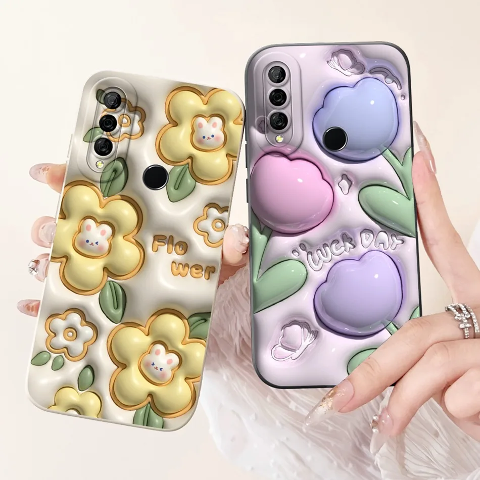 For Huawei Y6p MED-LX9 MED-LX9N Cute Panda Rabbit Cartoon Case For Huawei Y6P 2020 Camera Protective Soft Silicone Phone Cases