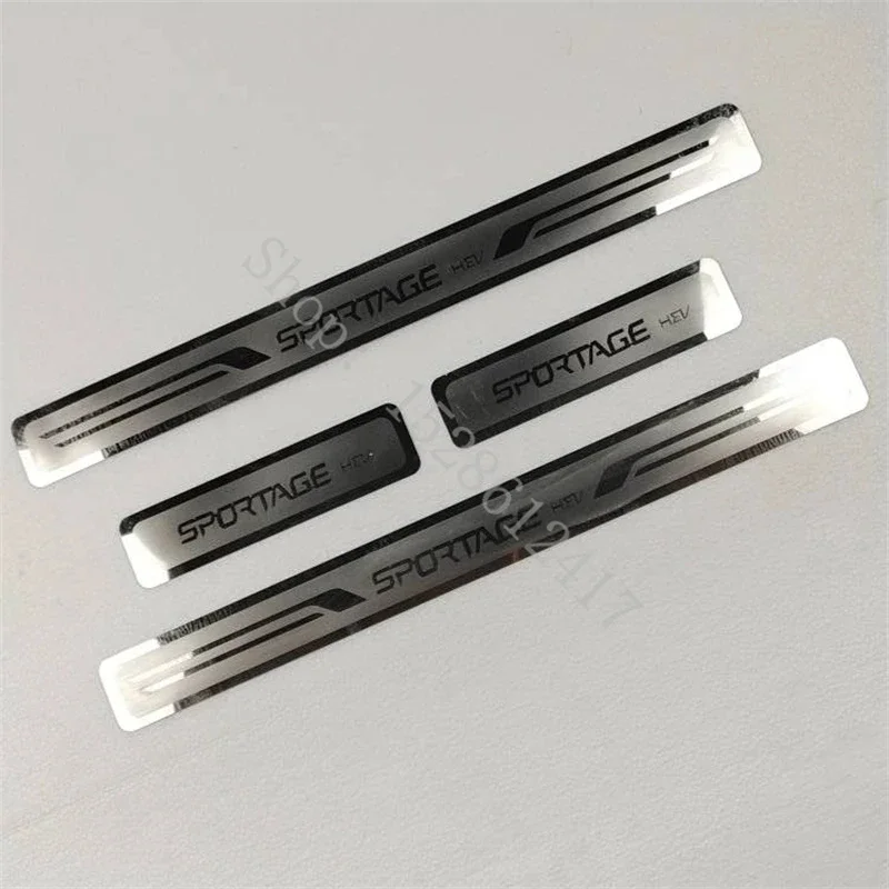 4PCS For KIA SPORTAGE Hev 2020-2024 Car Styling Stainless Steel Door Sill Scuff Plate Stickers Auto Accessories