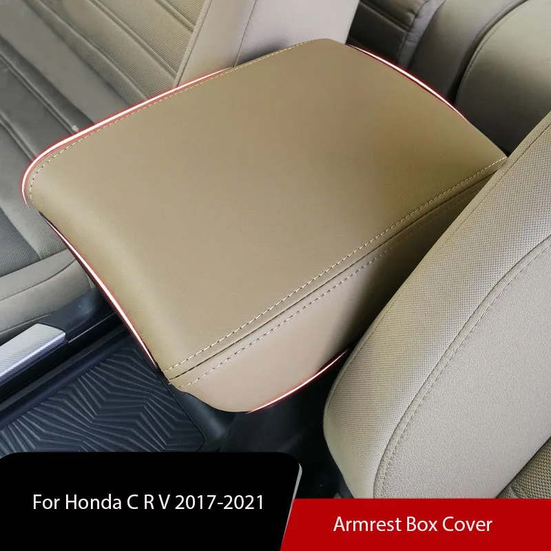 For Honda CRV CR-V 2017 2018 2019 2020 2021 NEW Microfiber Leather Central Armrest Box Leather Cover Armrest Decoration Parts