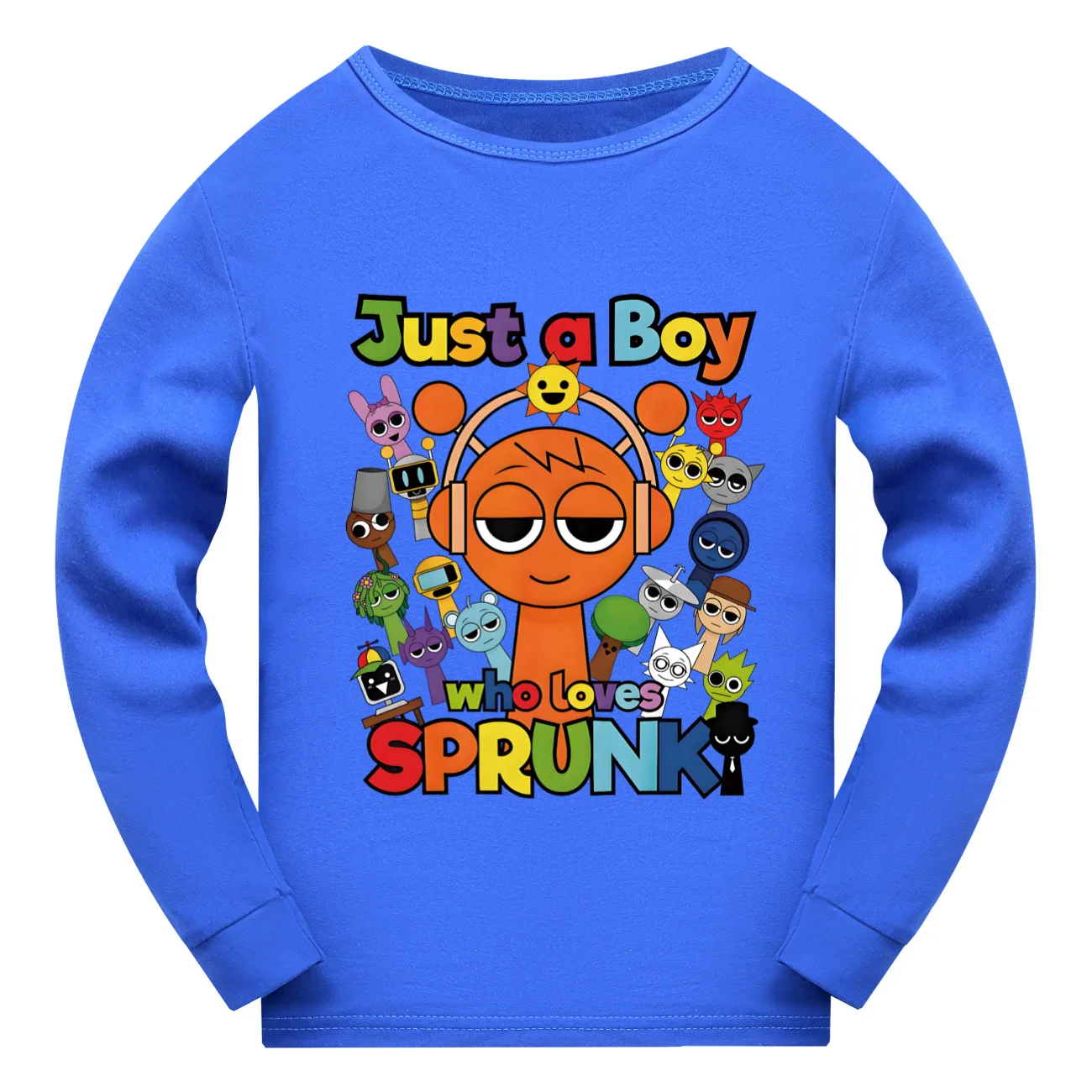 Sprunki الكرتون الاطفال ملابس علوية بأكمام طويلة للربيع تي شيرت لعبة Incredibox طفل الفتيان موضة س الرقبة تيز الملابس في سن المراهقة الفتيات لطيف القمم 2-15Y