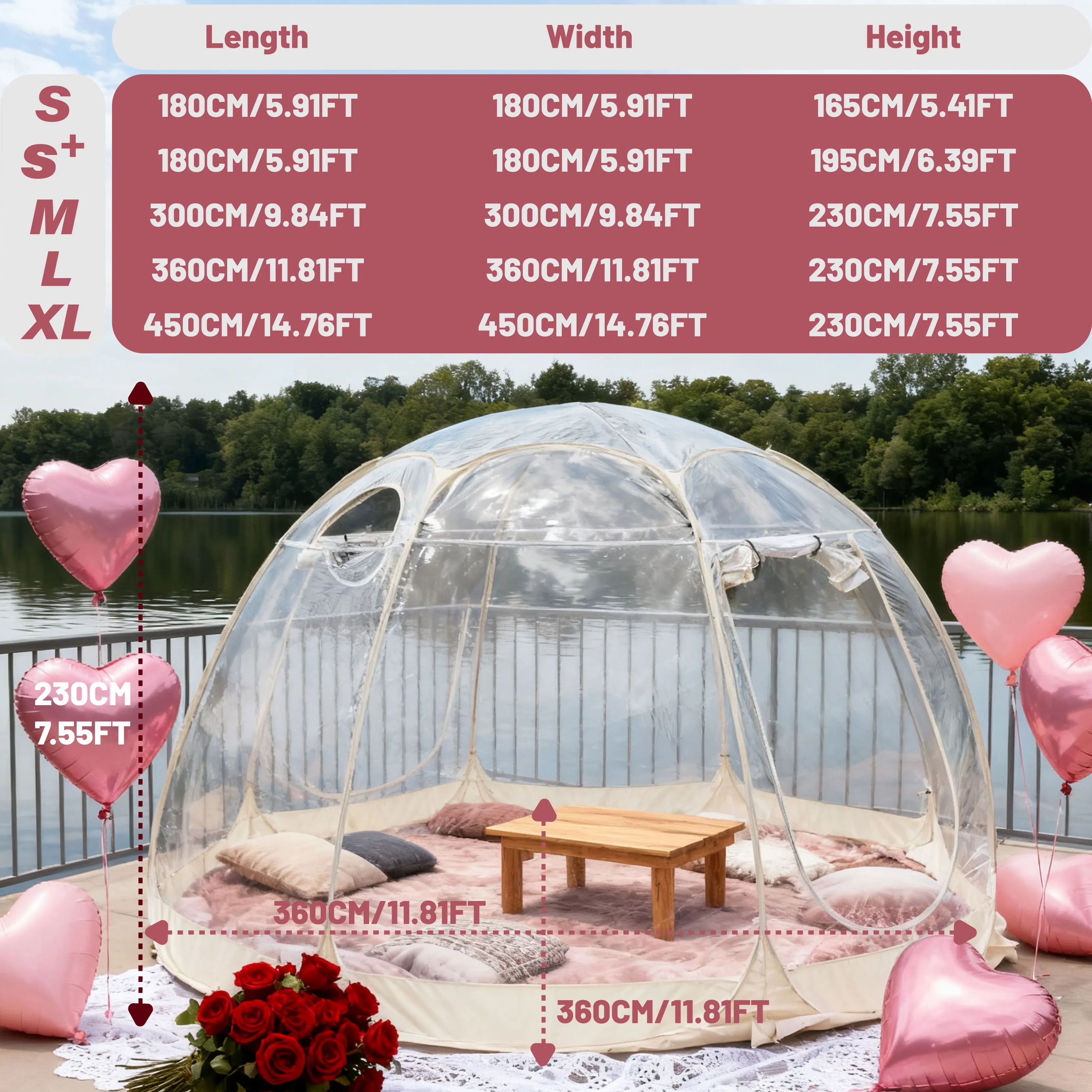 Large Quick-Set Bubble Tent Portable Outdoor Igloo Extreme Cold Resistant Winter Shelter for Camping And Backyard Use