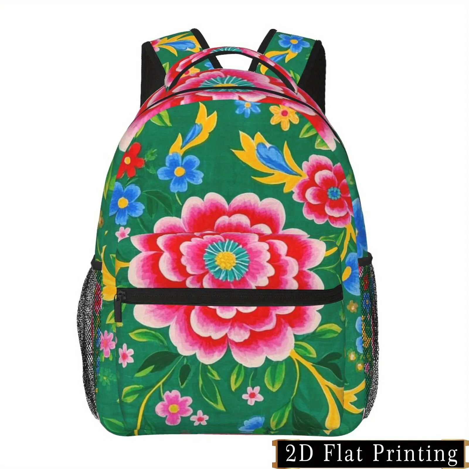 Classic Northeast China Floral Print Pattern Shoulder and Waist Protection Design Backpack Fashionable iPad Laptop Bag