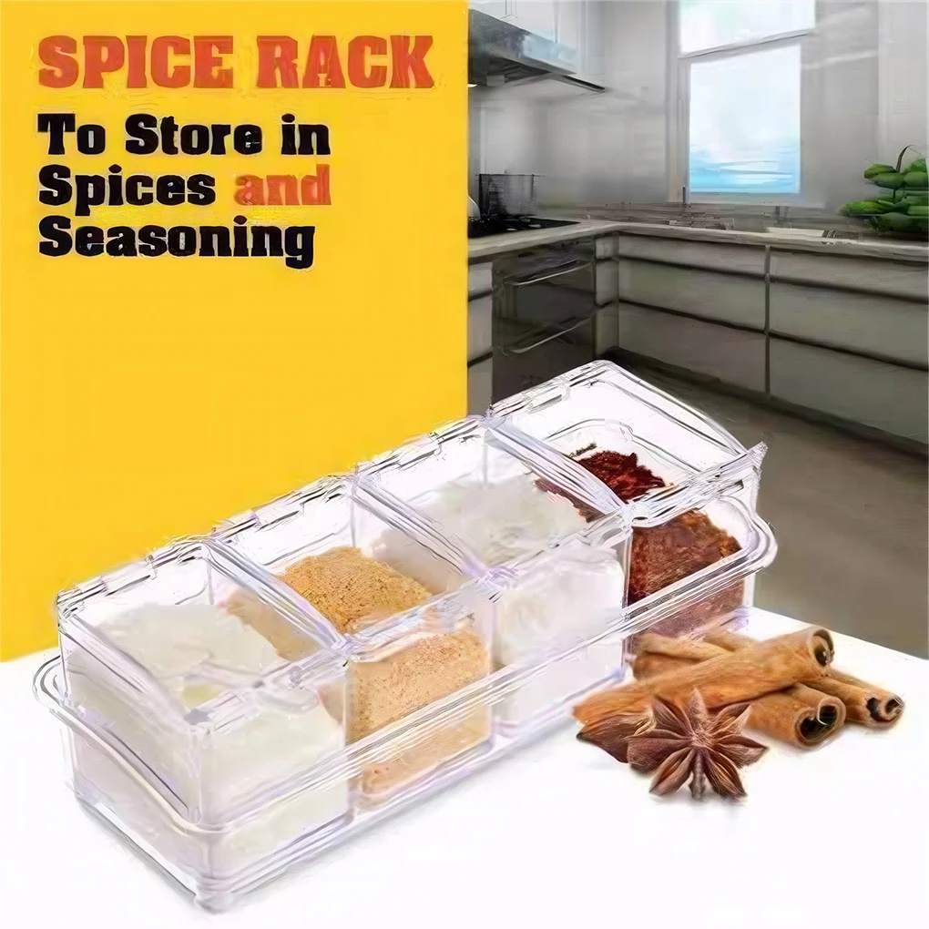 Transparent Spice Jar Organizer Easily Identify Seasonings Leaving Only Small Hole For Placing