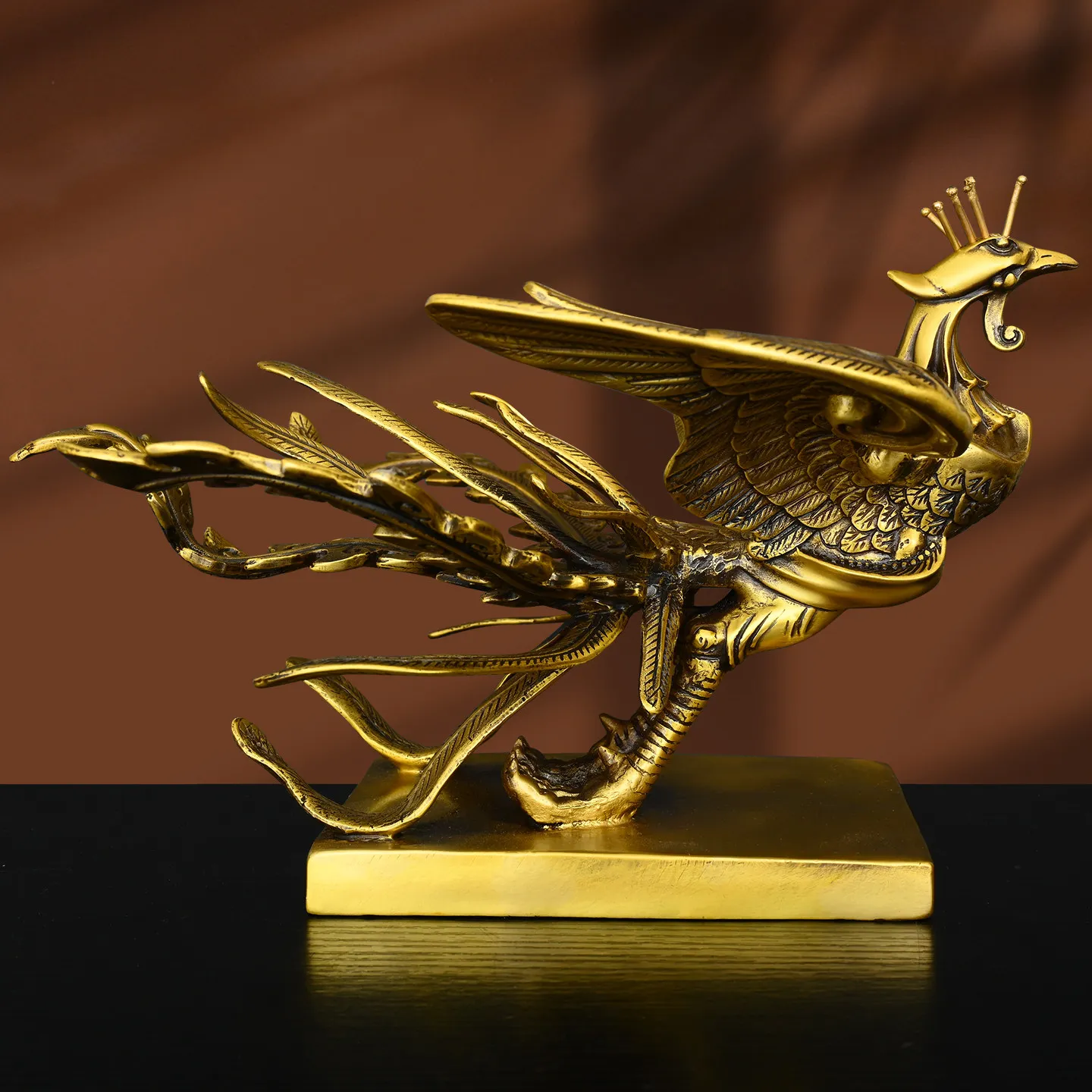 Pure Brass Decoration Four Spirits Zhuque Chengxiang Living Room Entrance Wedding Gift Bedroom Home Decoration