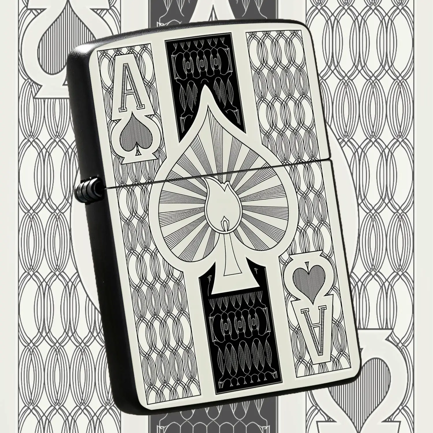 Vintage Ace Of Spades Art Decor Lighter Portable Exquisite Stylish Accessory For Daily Commute Outdoor Trip Gatherings Gifting Elegant Line Design Delicate Touch Ideal For All Scenarios Adding Unique Retro Aesthetic Vib A Humorous And Inter