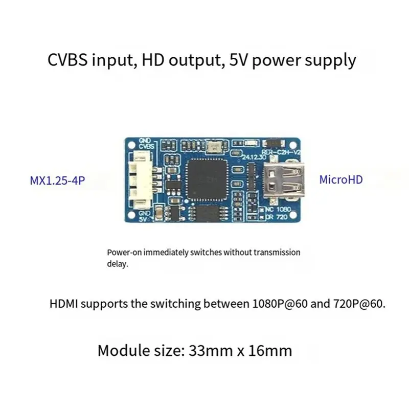 A31T CVBS to -Compatible Analog Video Converter Module for PAL/NTSC