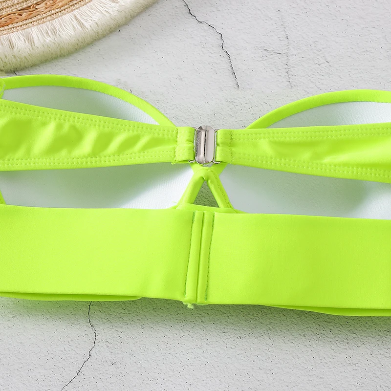 Solide Sexy Bikinis Badeanzug Frauen Backless Liebsten Split Bikini Set Bademode Sommer 2025, Neue Chic Badeanzug Zwei Stück Sets