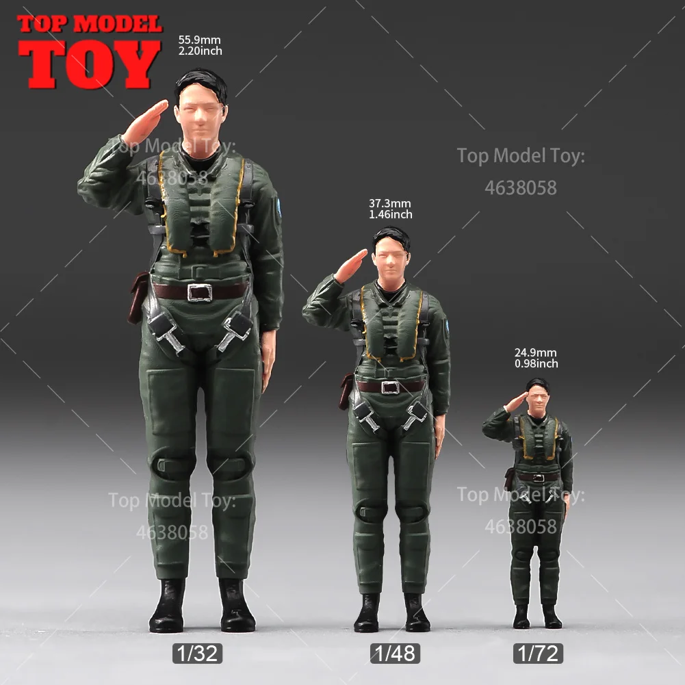 1/32 1/48 1/72 Props Miniatures Chinese Modern Fighter Pilots Male Soldier Model Scene Accessories for Cars Aircraft Vehicles