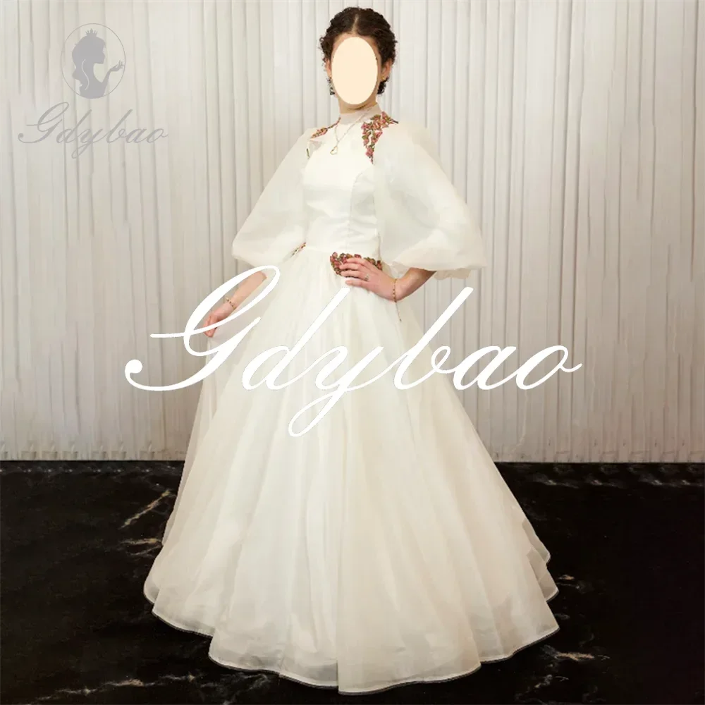 

Свадебное платье трапециевидной формы с круглым вырезом и аппликацией для первого причастия, элегантное вечернее платье длиной до колена для девочек, по индивидуальному заказу, 2025 г.