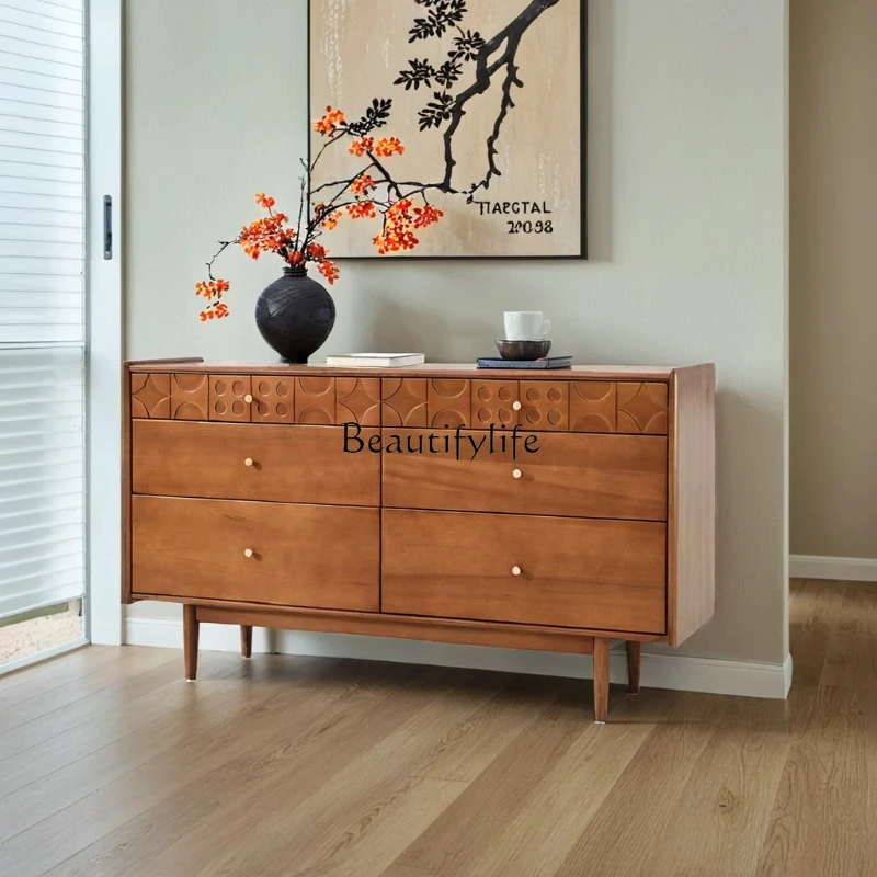 

2Medieval style solid wood chest, bedroom against the wall, locker, retro cabinet, living room