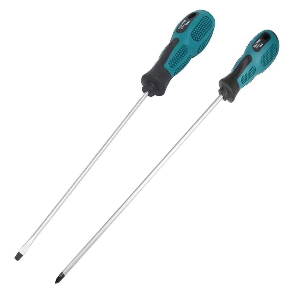 2 Packs 12 Inches Long Slotted and Phillips Screwdriver Flat Blade Screwdriver Magnetic Screwdriver with Rubber Handle