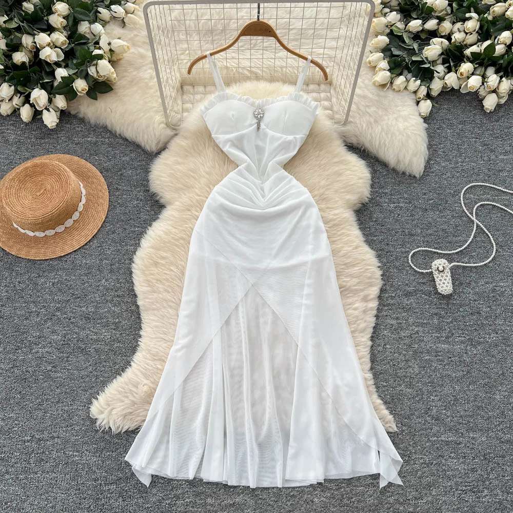 Chic vintage albero commestibile fungo strass elegante fata moda coreana Boho abbigliamento donna vestito