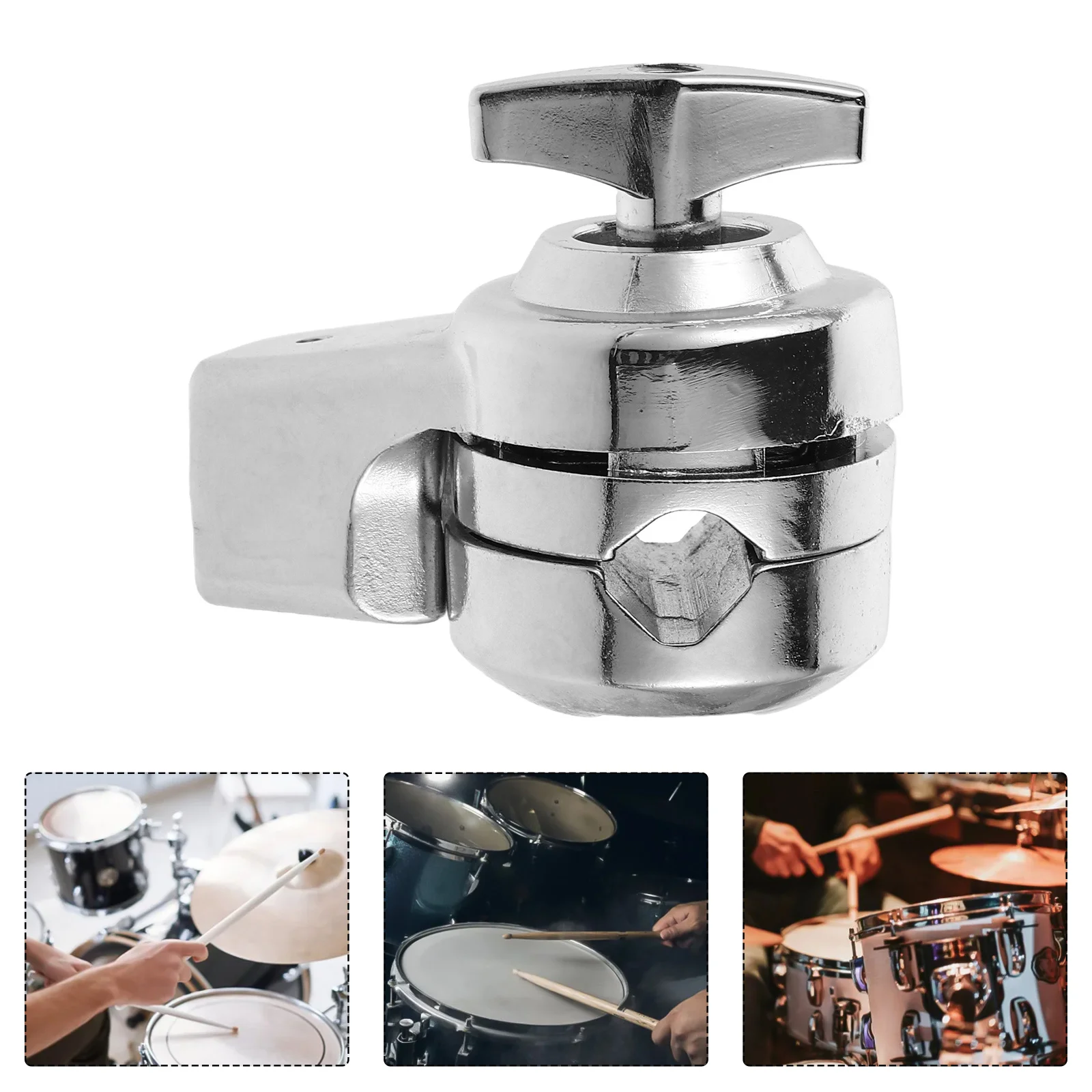 

Universal Drum Clamp Cymbal Holder Rod Attachment Durable Stable Drum Hardware Parts for Percussion Setup Silver