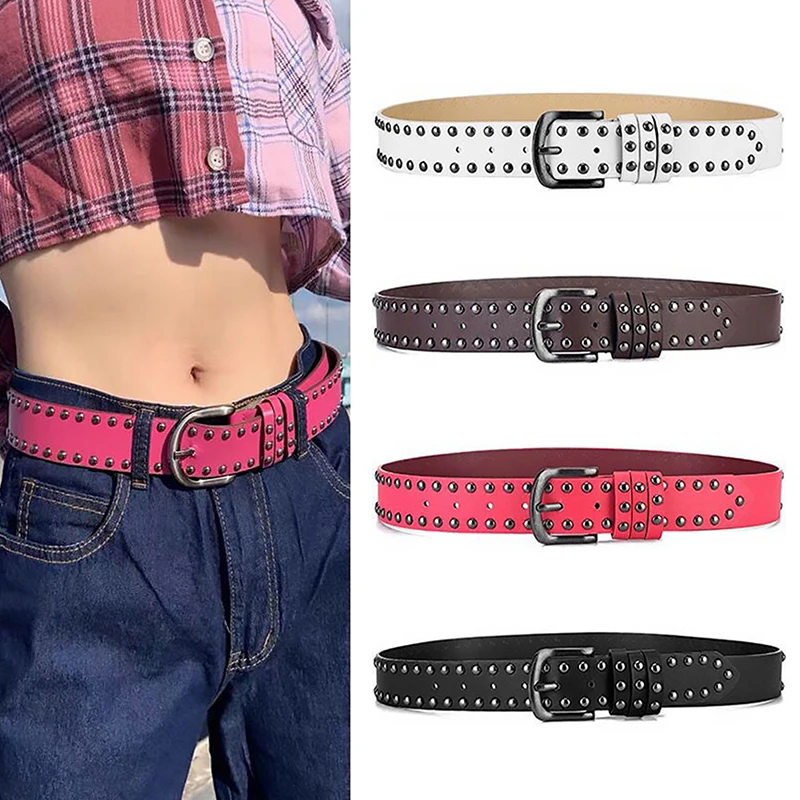 

Vintage Rivet Belt For Women Men Retro Hip Hop Punk Belts Luxury Belt Fashion Casual Jeans Waist Belt Decoration Waistband