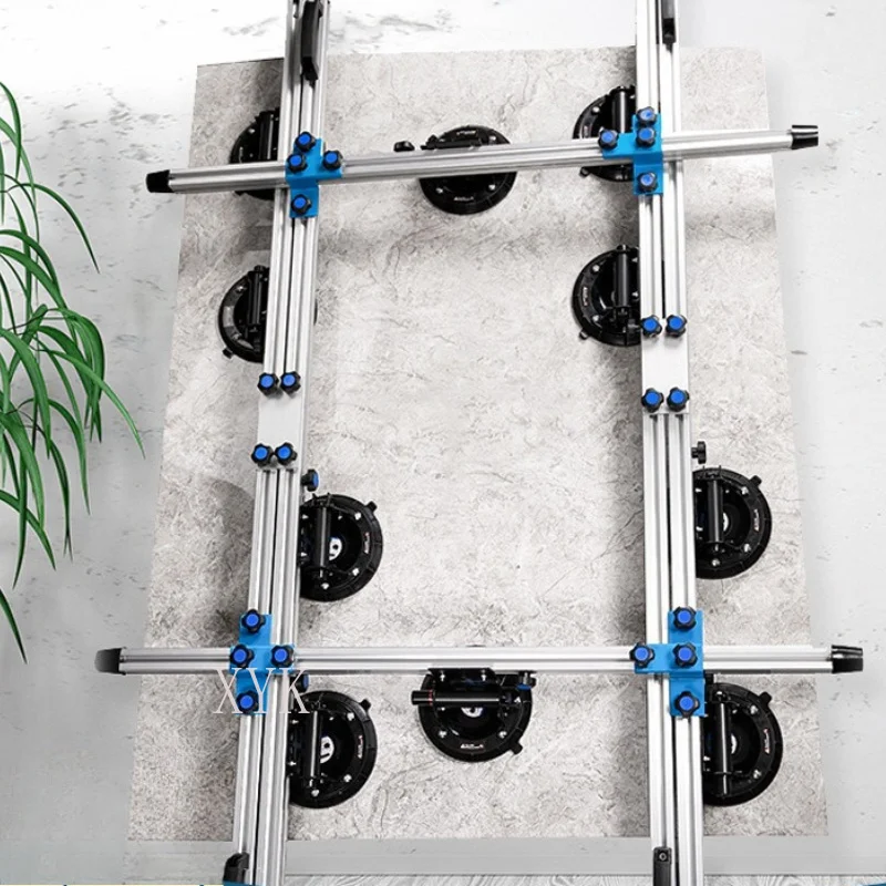 Stone Lifting Vacuum Suction Cup 8 Inch Cross Frame Tile Glass Slab Carrier Large Format Plate Transport Handling Tool view 5