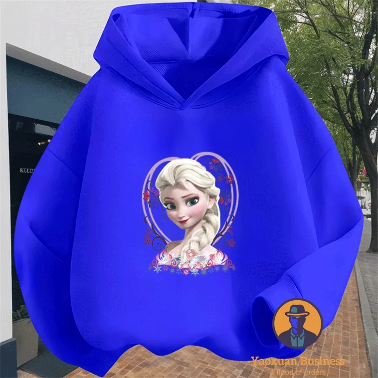المألوف ديزني إلسا الفتيات الصغيرات الأطفال هوديي لطيف الكرتون طباعة يندبروف الدافئة الخريف الشتاء جديد #2
