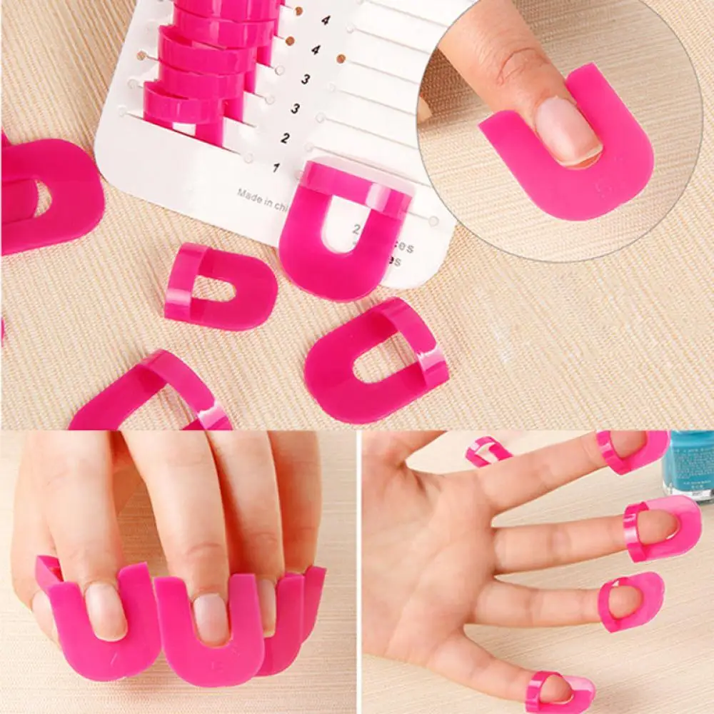 26pcs Pro Case Cover Nail Polish Mold Protector Stencil Tool Shield