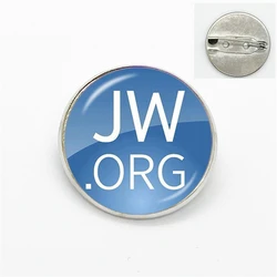 JW.ORG Brooches Jehovah's Witnesses Art Picture Glass Dome Cabochon Collar Pins Badge For Bag Clothes Decoration Jewelry Gift