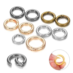 5Pcs/lot Metal O Ring Spring Clasps Openable Round Carabiner Keychain Bag Clips Hook Dog Chain Buckles Connector For DIY Jewelry