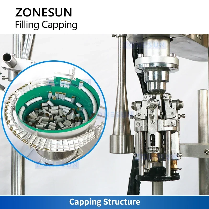 Zonesun ZS-AFC880自動生産ライン4ヘッド真空充填ROPPキャッピングマシンワイン瓶詰め機
