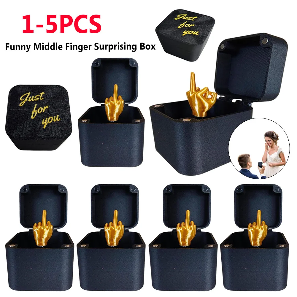 

1-5Pcs Middle Finger Gifts Box Funny Middle Finger Surprising Box Creative Surprise Prank Pop Up Gift for Family Friends