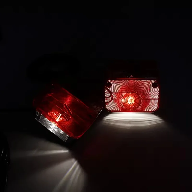 1 Set 12V Universal Rear Combination Towing Tail Light 10M LED Trailer 7 Pin Brake Stop Lamp License Number Plate-A28K