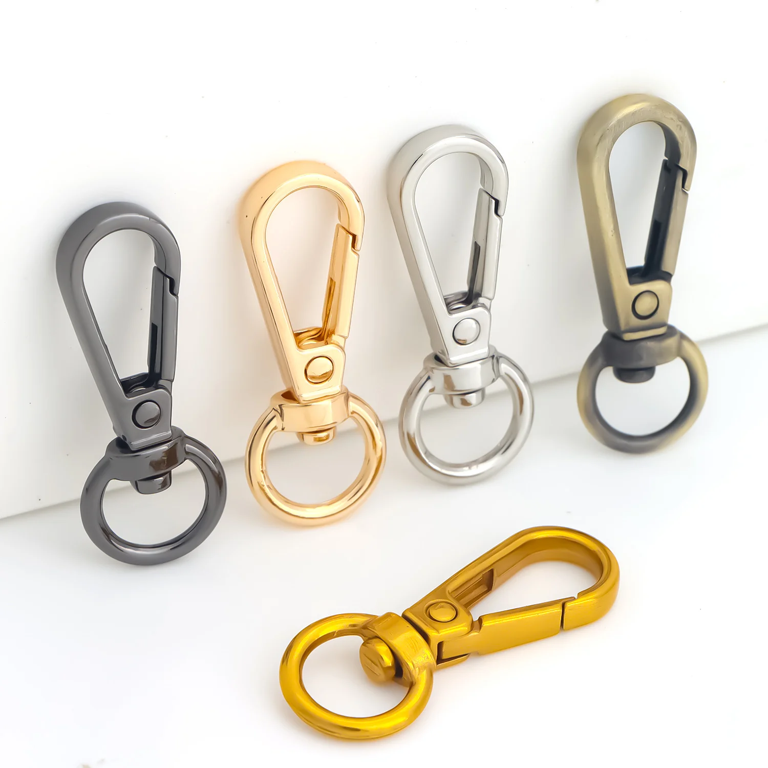 10 Stück Metall drehbare Karabinerverschlüsse Geldbörse Taschengurt Schnalle Lanyard Haken Herren Schlüsselanhänger Clip
