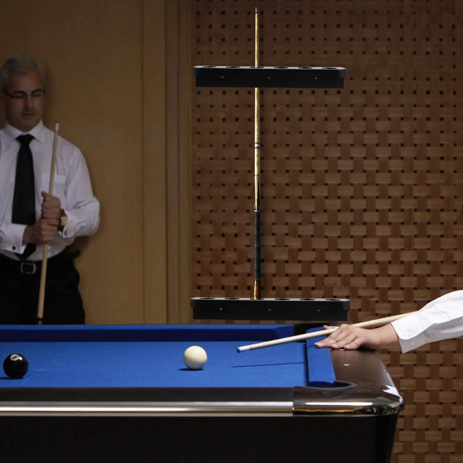 

Пара пластиковых держателей для бильярдных киев, компактная подставка на 6 отверстий, экономящая место, для организации бильярдного стола в игровой комнате