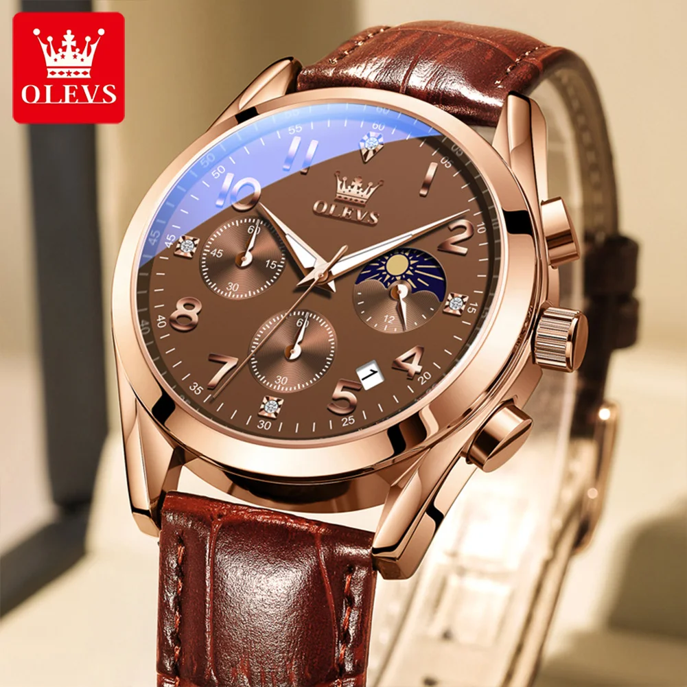 OLEVS Brand Multifunctional Sports Timing Quartz Watch, Cross-Border Hot Selling Waterproof Men's Watch 2890