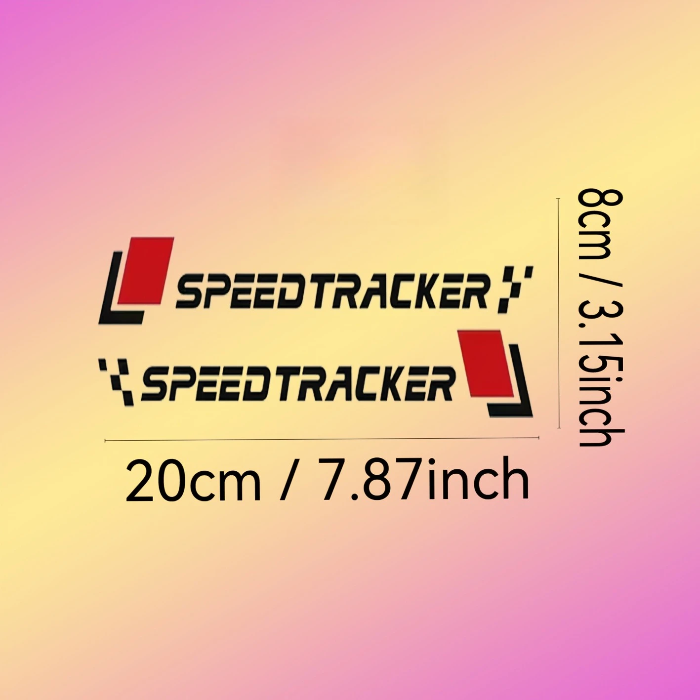 Speed Tracking Helmet Sticker Set, Waterproof PVC, Black Red High Gloss, High Visibility Motorcycle Decals