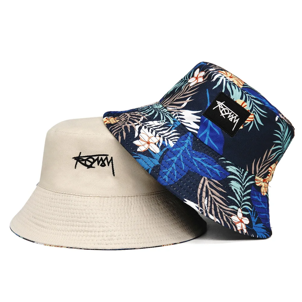 Large Brim Fisherman Hat Reversible Hawaii Korean Spring Summer For Men Women Streetwear Panama Bob Hiphop Buckets Cap