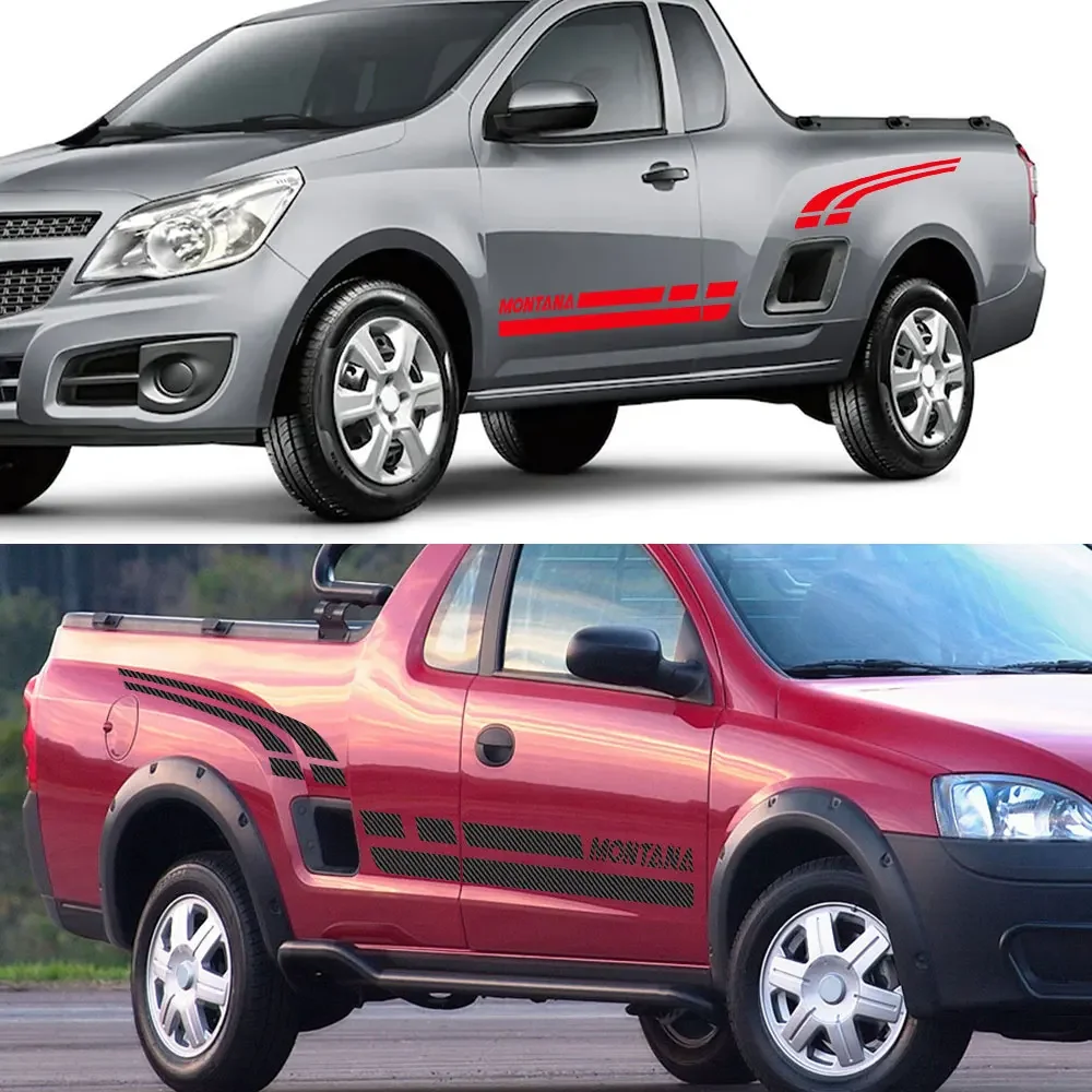 Car Stickers Pickup Door Side Decals For Chevrolet Montana 2003-2010 Truck Vinyl Film Custom Decor Cover Auto Tuning Accessories